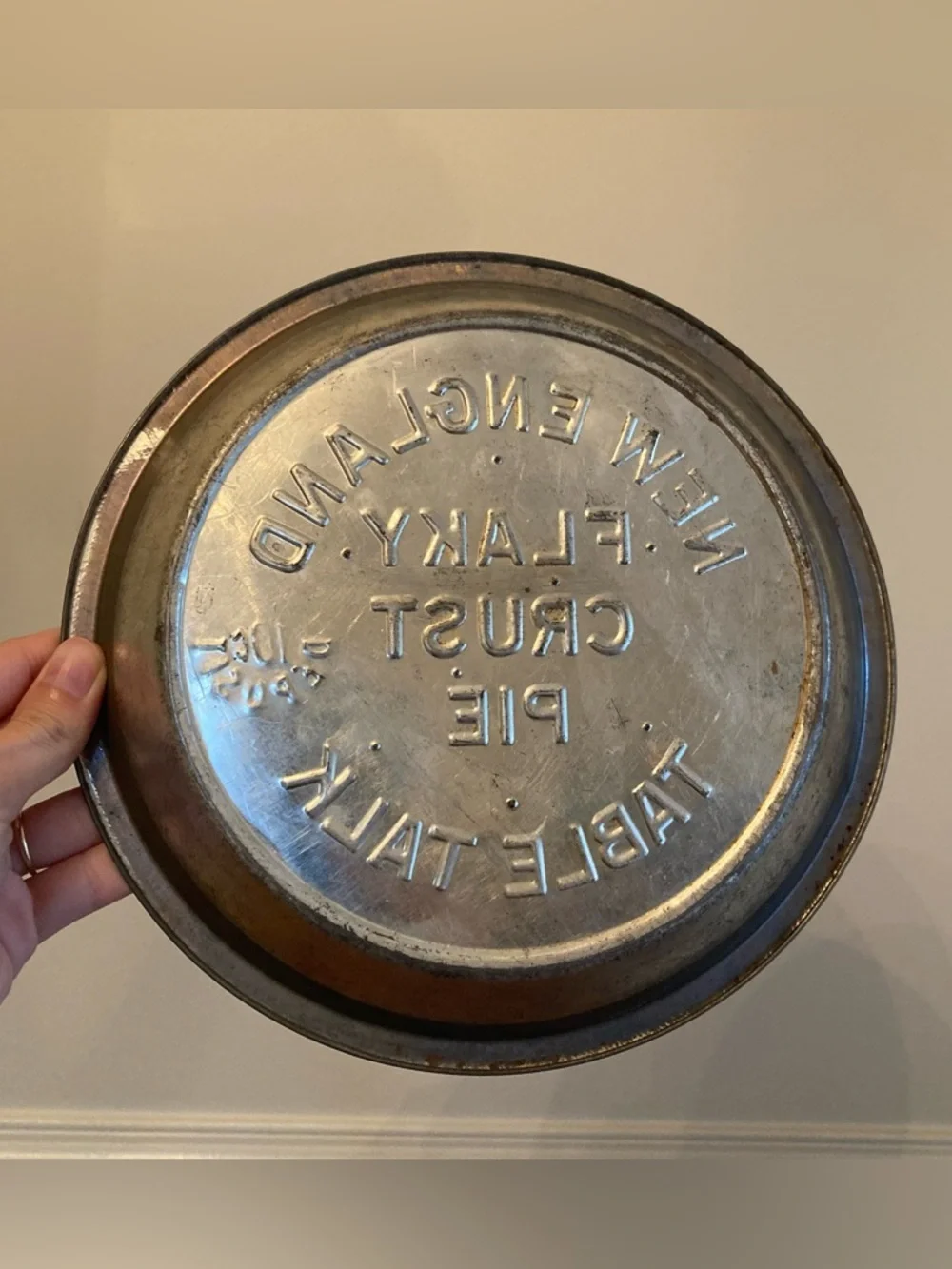 Vintage Table Talk New England Flaky Crust Pie Tin 10¢ Deposit Perforated Bottom
